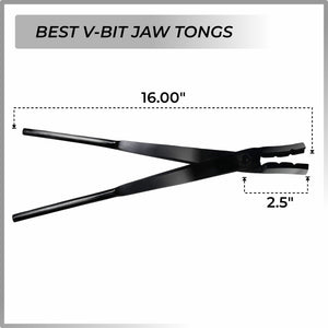 16" V-Bit Jaw Tongs For Forging & Metal Working - Tool Wrap