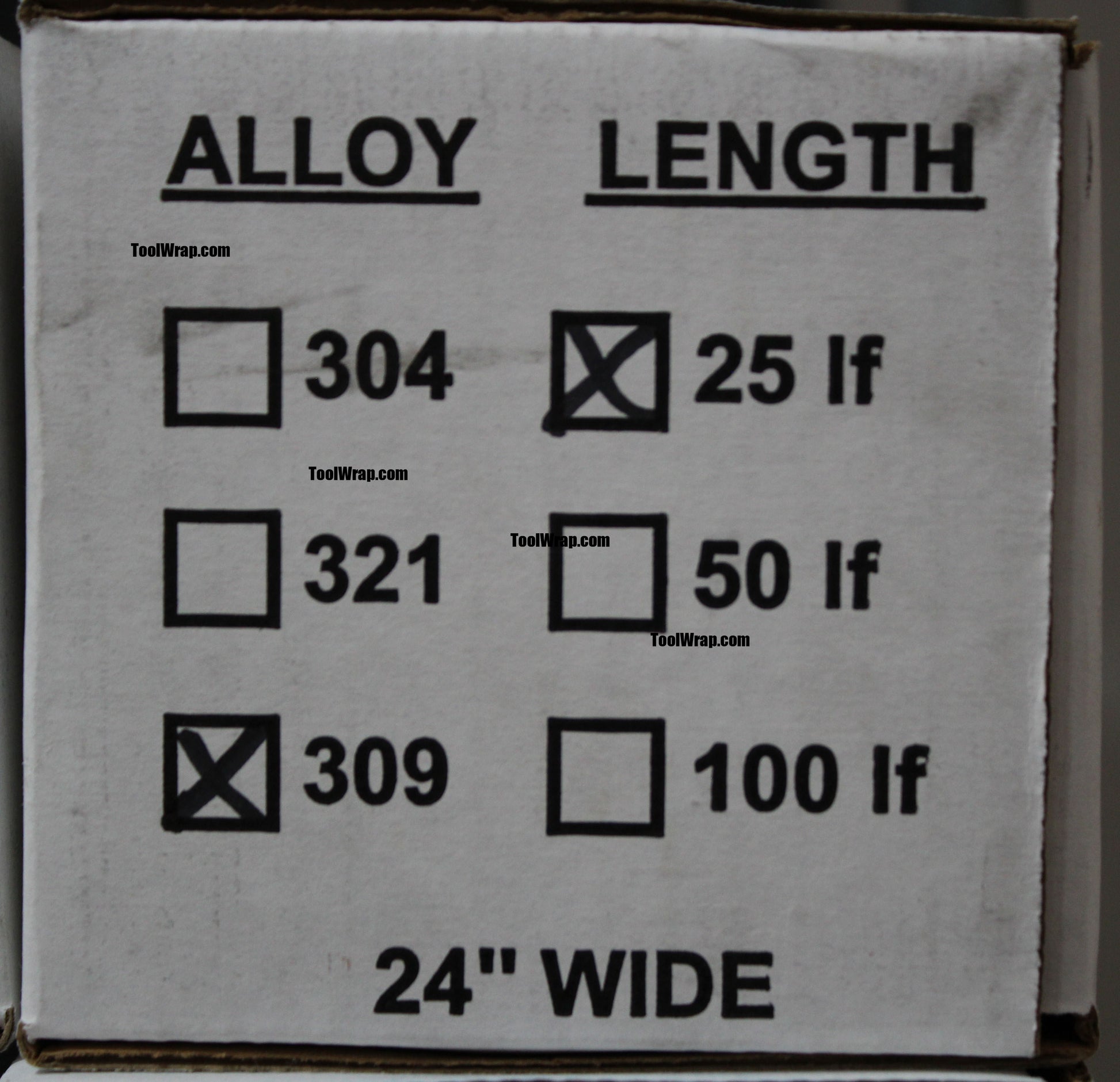 25' Type 309 Stainless Steel Tool Wrap 25' x 24" x .002 - Tool Wrap
